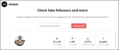 Check out the other social media accounts run by that business. . Modash fake followers
